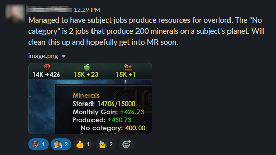 Getting jobs to give Overlord resources wasn't trivial.